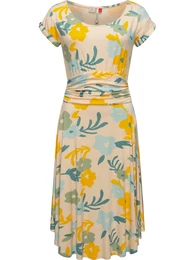 Šaty 'Yvone' tělová / světlemodrá / šafrán / petrolejová