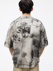 Pull&Bear Hemd grau/hellgrau/schwarz