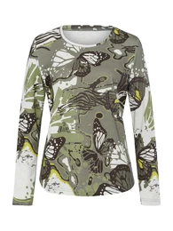 Tričko tmavě hnědá / žlutá / khaki / bílá