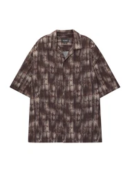 Pull&Bear Hemd grau/grenadine/schwarz