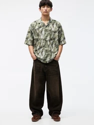 Pull&Bear Hemd creme/dunkelbeige/oliv