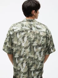 Pull&Bear Hemd creme/dunkelbeige/oliv