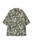 Pull&Bear Hemd creme/dunkelbeige/oliv