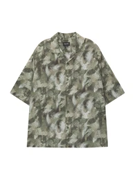Hemd creme / dunkelbeige / oliv