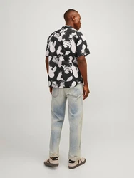 Jack & Jones Kurzarmhemd JORJOSHUA ARUBA grau/schwarz/weiß