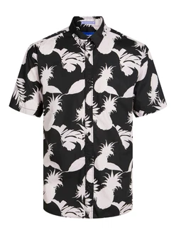 Jack & Jones Kurzarmhemd JORJOSHUA ARUBA grau/schwarz/weiß Jack & Jones Kurzarmhemd JORJOSHUA ARUBA grau/schwarz/weiß