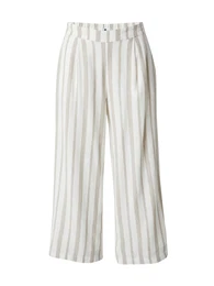Kalhoty se sklady v pase 'CARISA' písková / bílá