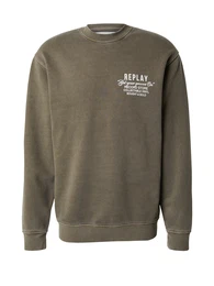 Sweatshirt oliv / orchidee / wei