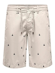 ONLY & SONS Chinoshorts ONSLOC hellgrau/schwarz