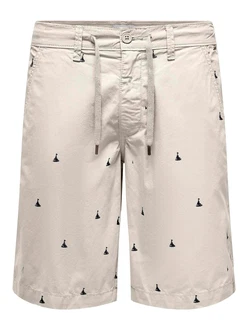 ONLY & SONS Chinoshorts ONSLOC hellgrau/schwarz ONLY & SONS Chinoshorts ONSLOC hellgrau/schwarz
