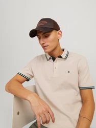 Jack & Jones Poloshirt JJEPAULOS POLO SS NOOS beige/grn/dunkelgrn