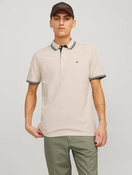 Jack & Jones Poloshirt JJEPAULOS POLO SS NOOS beige/grn/dunkelgrn