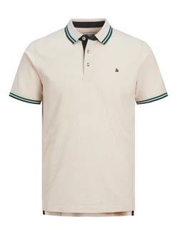 Jack & Jones Poloshirt JJEPAULOS POLO SS NOOS beige/grn/dunkelgrn Jack & Jones Poloshirt JJEPAULOS POLO SS NOOS beige/grn/dunkelgrn