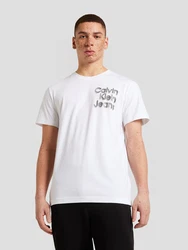 Calvin Klein Jeans T-Shirt Herren Kurzarm schwarz/wei