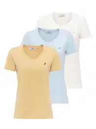 Tričko modrá / světle žlutá / bílá