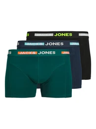 Boxershorts 'JACScott' navy / smaragd / orange / schwarz