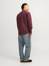 Jack & Jones Langarmhemd OXFORD SHIRT Dunkelrot/Bordeaux/Dunkelrot/Bordeaux/Dunkelrot/Bordeaux/Dunkelrot/Bordeaux/Dunkelrot/Bordeaux