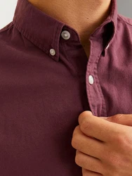 Jack & Jones Langarmhemd OXFORD SHIRT Dunkelrot/Bordeaux/Dunkelrot/Bordeaux/Dunkelrot/Bordeaux/Dunkelrot/Bordeaux/Dunkelrot/Bordeaux