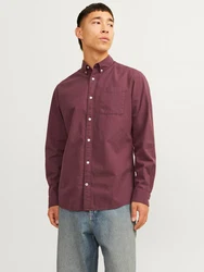 Jack & Jones Langarmhemd OXFORD SHIRT Dunkelrot/Bordeaux/Dunkelrot/Bordeaux/Dunkelrot/Bordeaux/Dunkelrot/Bordeaux/Dunkelrot/Bordeaux