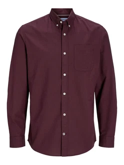 Jack & Jones Langarmhemd OXFORD SHIRT Dunkelrot/Bordeaux/Dunkelrot/Bordeaux/Dunkelrot/Bordeaux/Dunkelrot/Bordeaux/Dunkelrot/Bordeaux