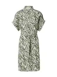 Košilové šaty 'Raffia' zelená / černá / bílá