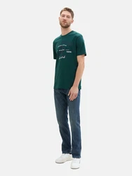 TOM TAILOR T-Shirt indigo/dunkelgrün/weiß