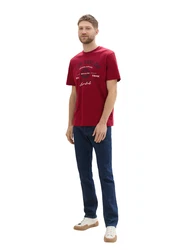 TOM TAILOR T-Shirt navy/dunkelrot/wei