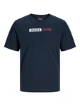 JACK & JONES T-Shirt 'JJCorp' navy/lachs/weiß JACK & JONES T-Shirt 'JJCorp' navy/lachs/weiß