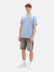 TOM TAILOR DENIM T-Shirt hellblau/dunkelblau/weiß