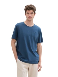 TOM TAILOR T-Shirt mit Logo Print navy / saphir