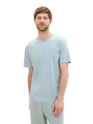 TOM TAILOR T-Shirt mit Logo Print hellblau/mint
