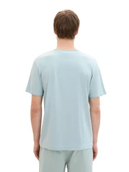 TOM TAILOR T-Shirt mit Logo Print hellblau/mint