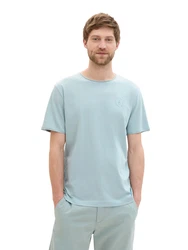 TOM TAILOR T-Shirt mit Logo Print hellblau/mint