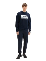 TOM TAILOR Denim Sweatshirt dunkelblau/offwhite