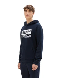 TOM TAILOR Denim Sweatshirt dunkelblau/offwhite