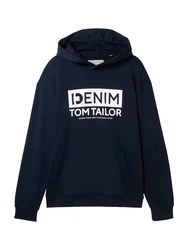 TOM TAILOR Denim Sweatshirt dunkelblau/offwhite
