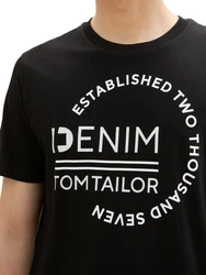 TOM TAILOR DENIM T-Shirt schwarz/wei