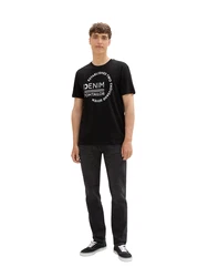 TOM TAILOR DENIM T-Shirt schwarz/wei