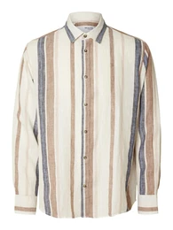 Hemd creme / marine / hellblau / hellbraun