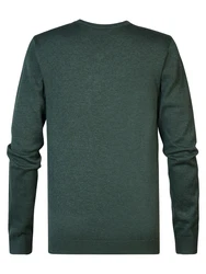 Petrol Industries Pullover 'Atka' Men Knitwear V-Ausschnitt Basic dunkelgrün