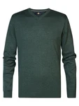 Petrol Industries Pullover 'Atka' Men Knitwear V-Ausschnitt Basic dunkelgrün