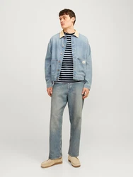 Jack & Jones T-Shirt JJEORGANIC BASIC TEE SS O-NECK NOOS navy/weiß