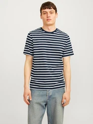 Jack & Jones T-Shirt JJEORGANIC BASIC TEE SS O-NECK NOOS navy/weiß