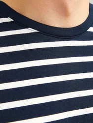 Jack & Jones T-Shirt JJEORGANIC BASIC TEE SS O-NECK NOOS navy/weiß