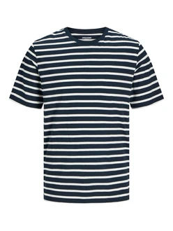 Jack & Jones T-Shirt JJEORGANIC BASIC TEE SS O-NECK NOOS navy/weiß