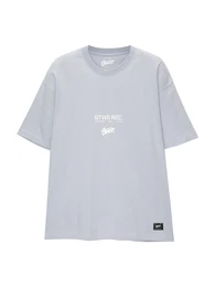 T-Shirt taubenblau / schwarz / wei