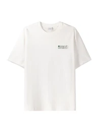 T-Shirt pastellgrn / dunkelgrn / offwhite
