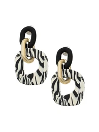 Náušnice 'Charishma' zlatá / černá / offwhite