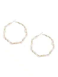 Náušnice 'Medha' zlatá / bílá