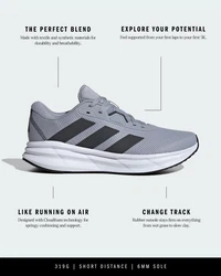ADIDAS PERFORMANCE Laufschuh 'Galaxy 7' silbergrau / schwarz